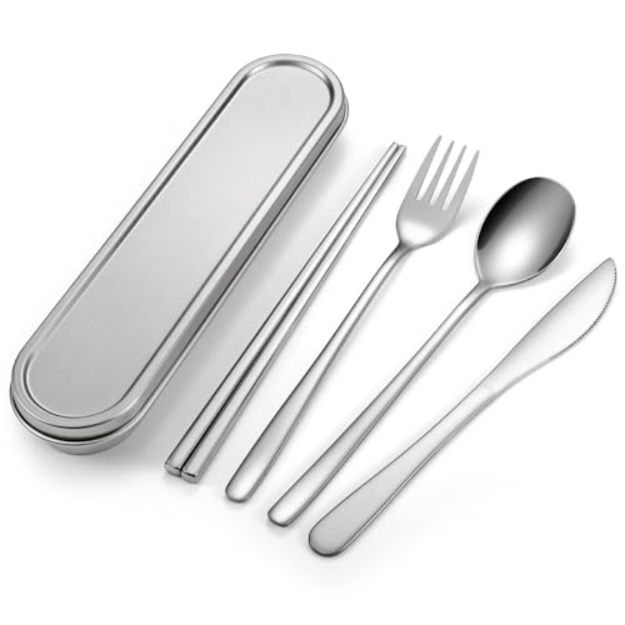 Bamboo Cutlery Travel - Travel cutlery set, 18/8 cutlery, Reusable