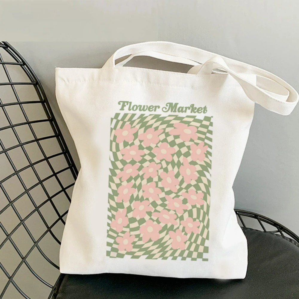 Retro Earth Day Canvas Tote Ba - Sustainable Living Eco Friendly Shopping ulasan dan harga