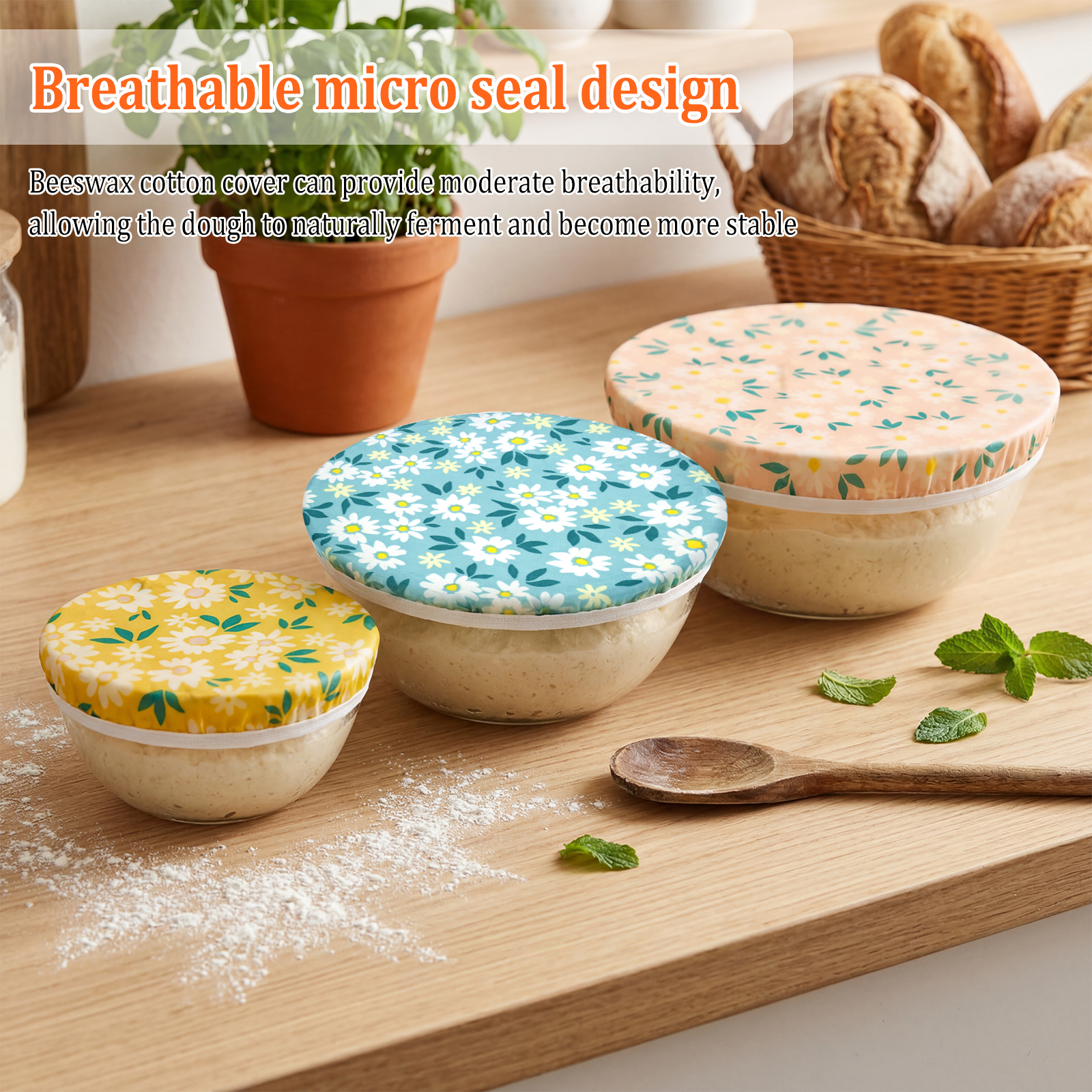 3Pcs Beeswax Bowl Cover Reusab - Beeswax Food Cover ulasan dan harga
