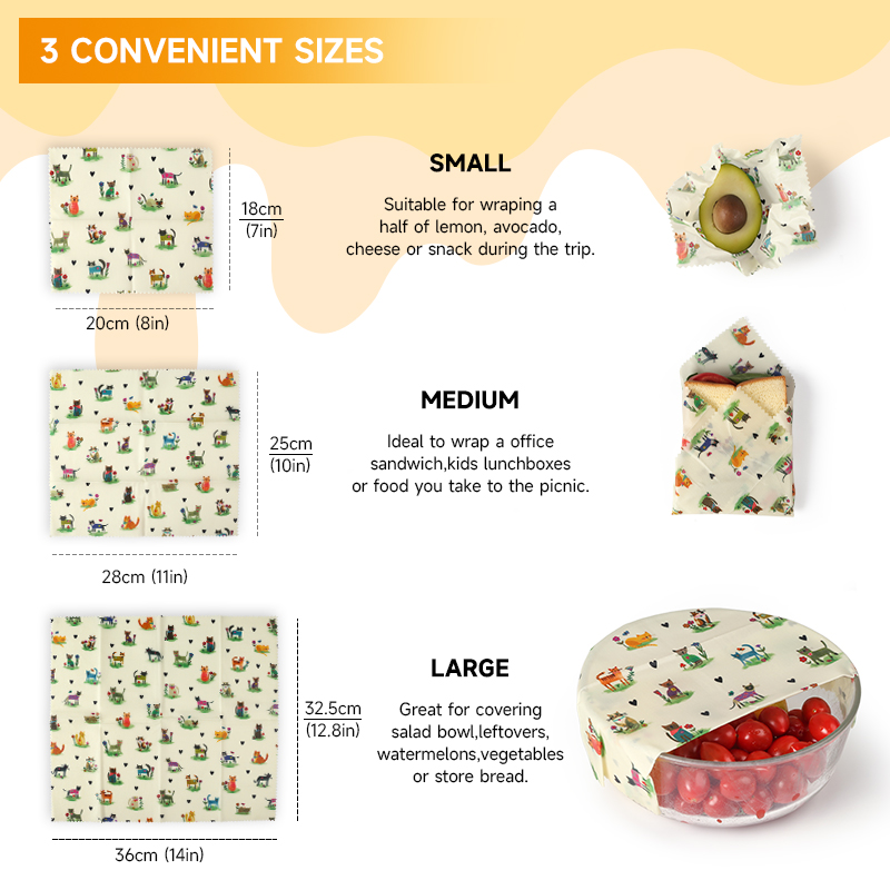 6 Packs (2S. 2M, 2L) reusable  - Beeswax Food Cover ulasan dan harga