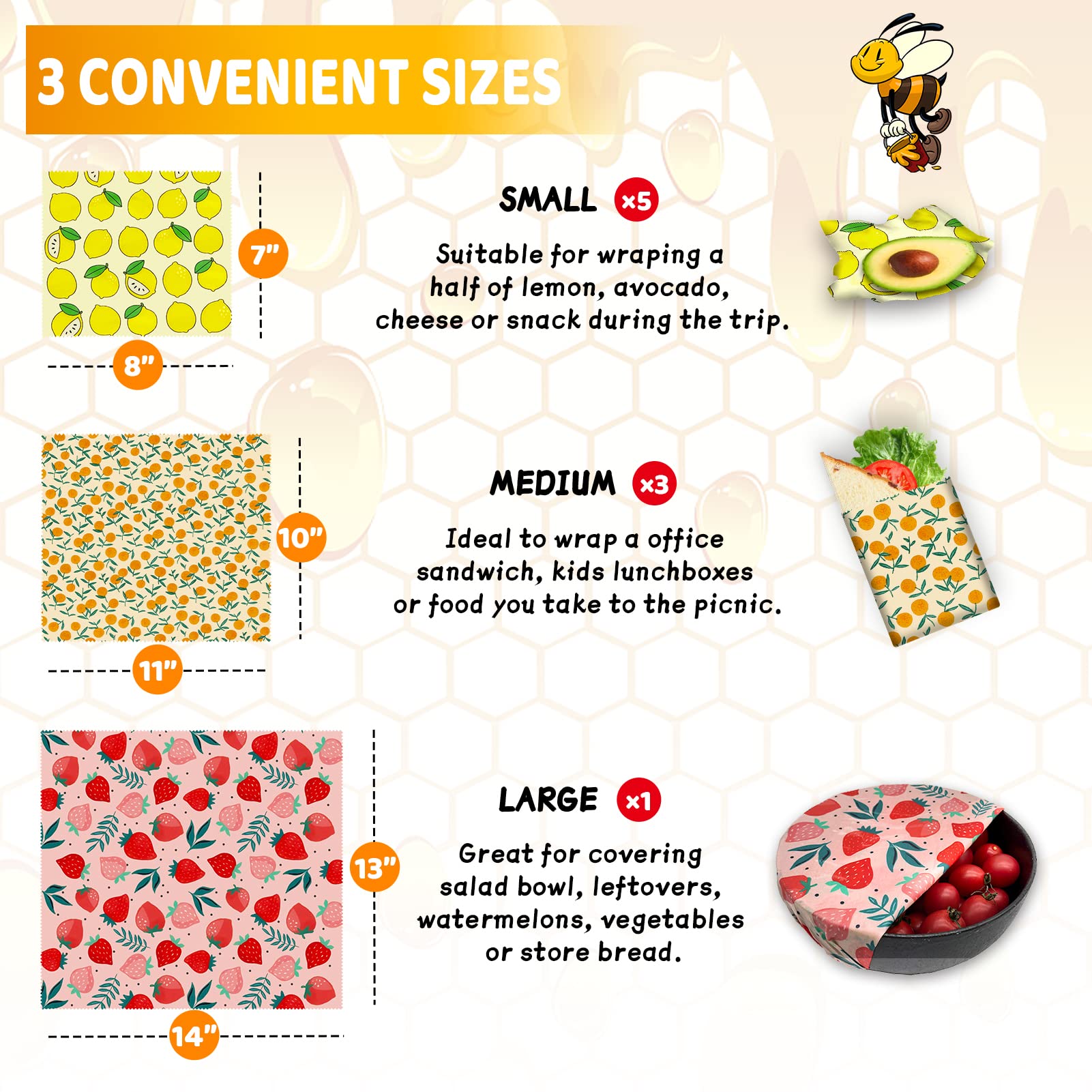 3PC/SET Beeswax Food Wraps Reu - Beeswax Food Cover ulasan dan harga