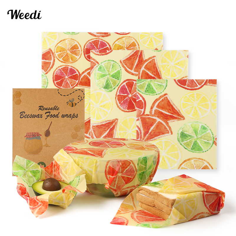 WEEDI 6PCS Plastic-Free Reusab - Beeswax Food Cover ulasan dan harga