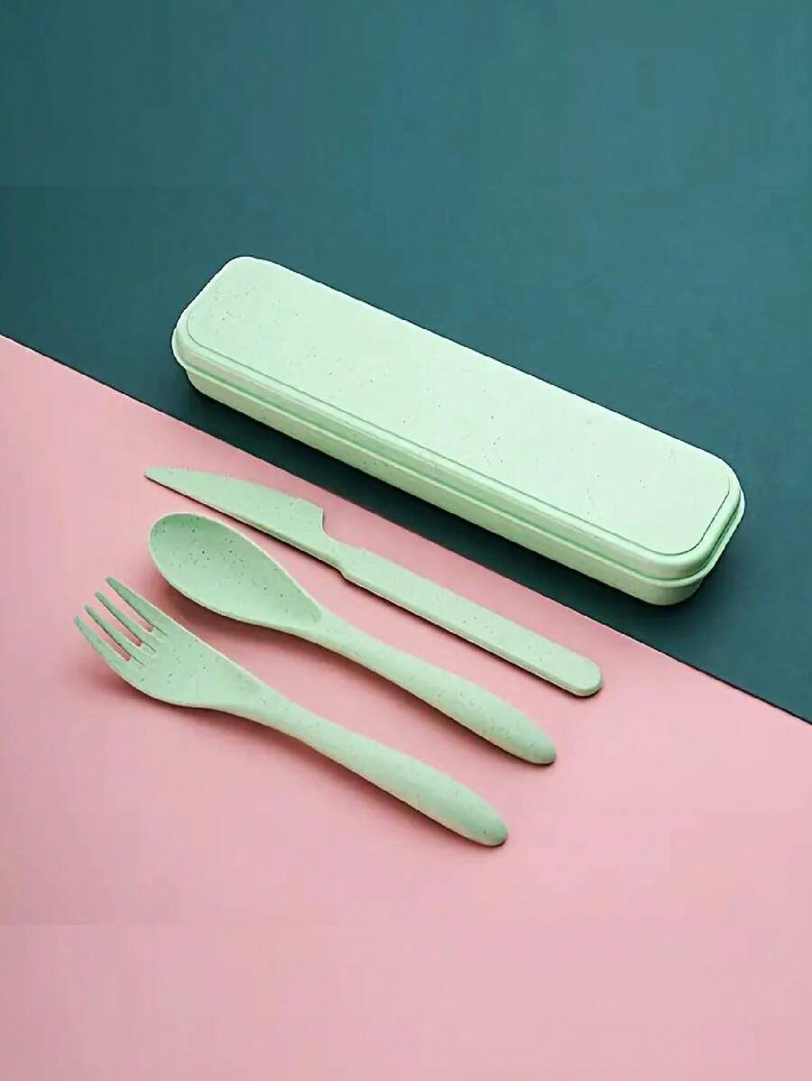 3Pcs Portable Reusable Cutlery - Bamboo Cutlery Travel ulasan dan harga