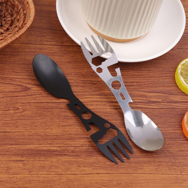 1/5Pcs 10-in-1 Stainless Steel - Bamboo Cutlery Travel ulasan dan harga