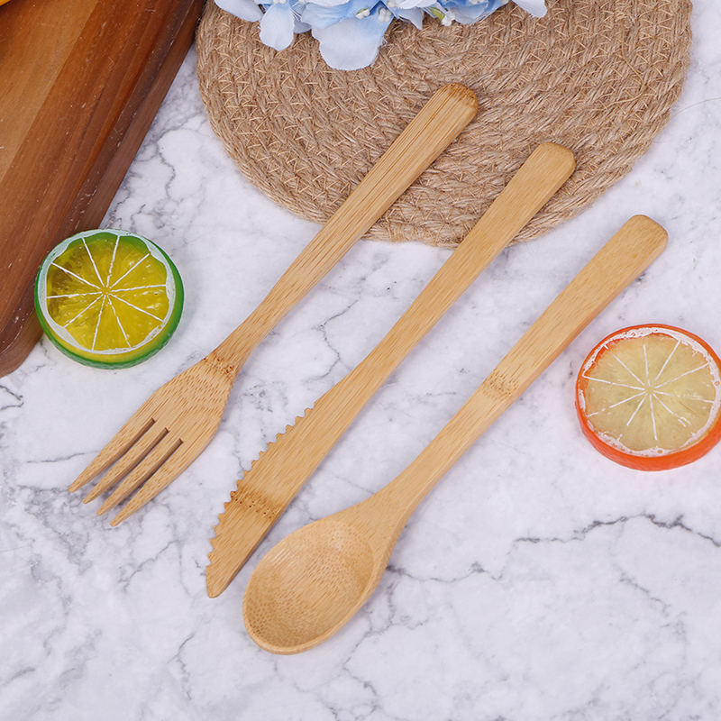 1 Set Bamboo Travel Cutlery Se - Bamboo Cutlery Travel ulasan dan harga