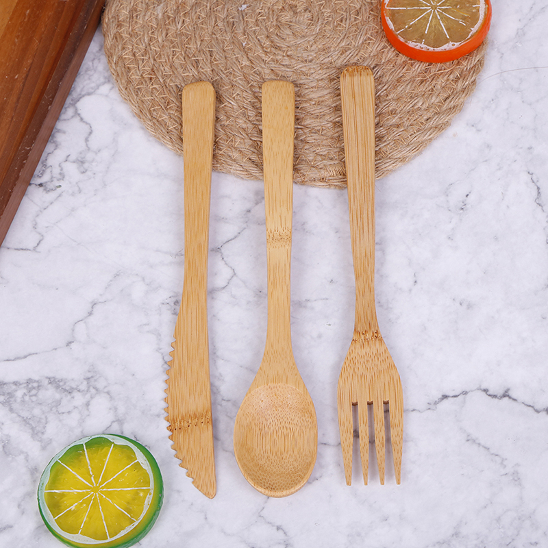 1 Set Bamboo Travel Cutlery Se - Bamboo Cutlery Travel ulasan dan harga