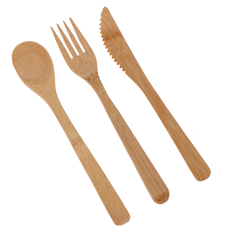 1 Set Bamboo Travel Cutlery Se - Bamboo Cutlery Travel ulasan dan harga